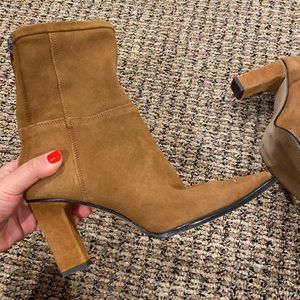 Zara Split Leather Heeled Ankle Boot 37